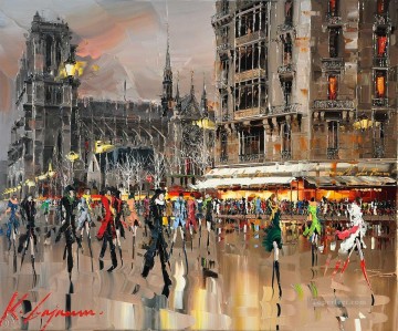 Artworks in 150 Subjects Painting - Kal Gajoum Saint Michel Notre Dame by Knife Textured